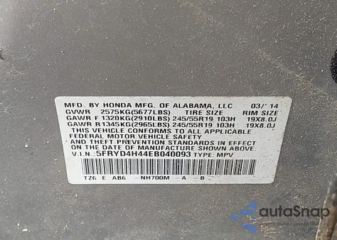 2014 Acura Mdx Technology Package z USA, uszkodzony, nr VIN 5FRYD4H44EB040093